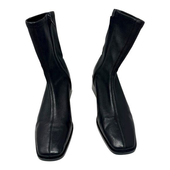 & Other Stories Black Leather Square Toe Ankle Boots Women’s Size 9 - Picture 1 of 10